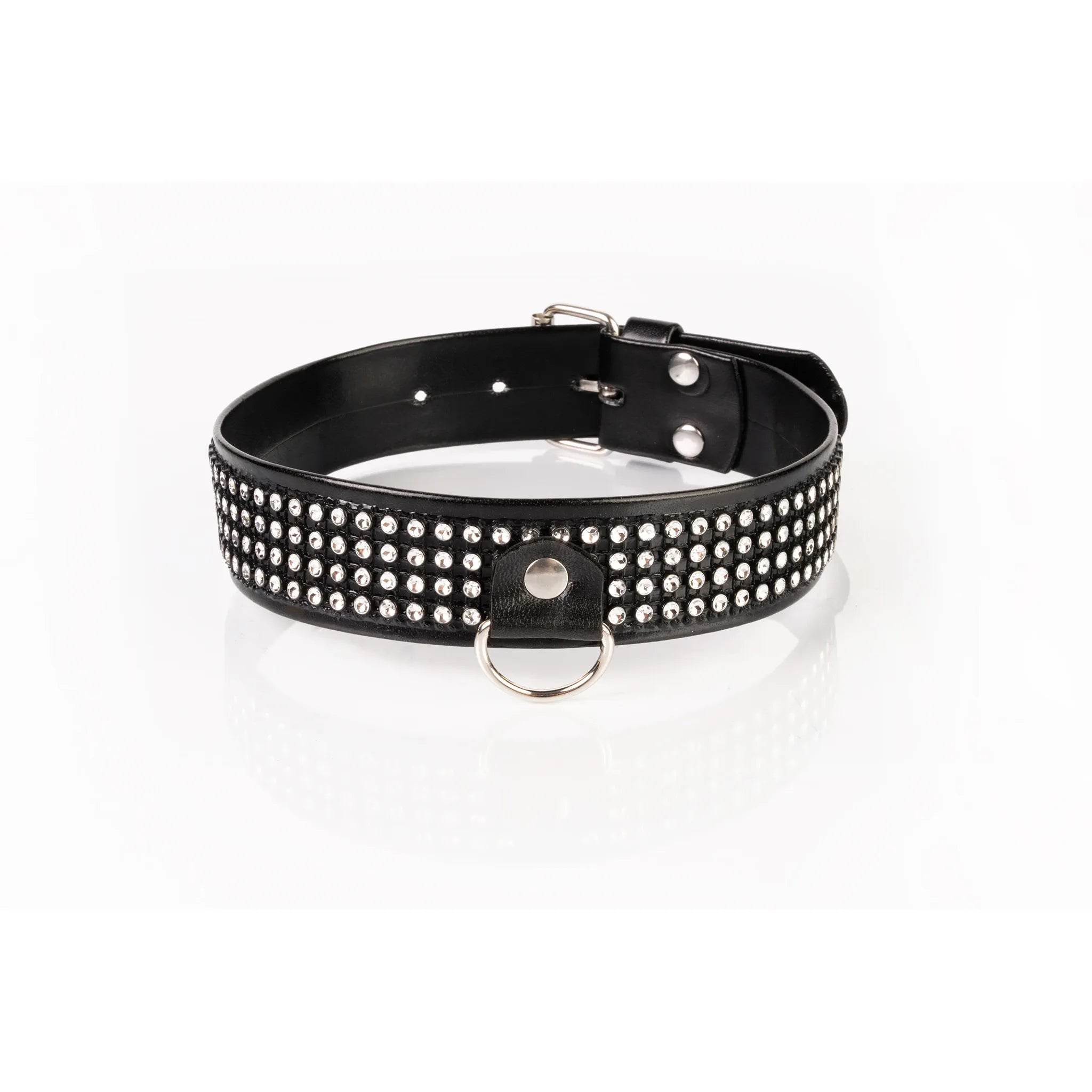 Halsband met diamantjes breed - Kinkster
