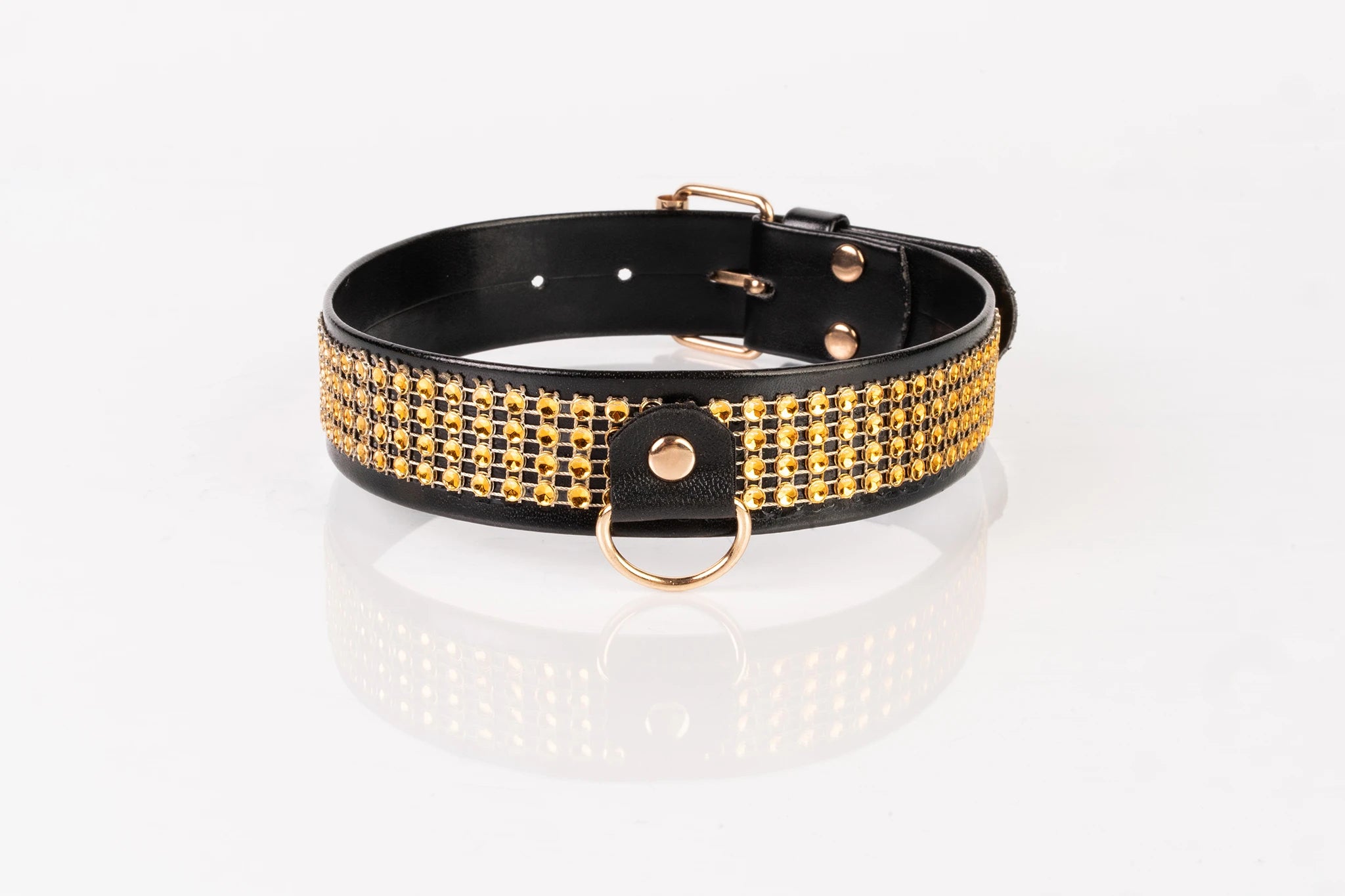 Halsband met diamantjes breed - Kinkster
