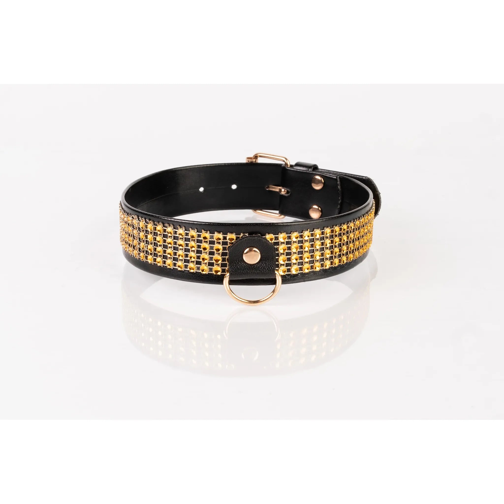 Halsband met diamantjes breed - Kinkster