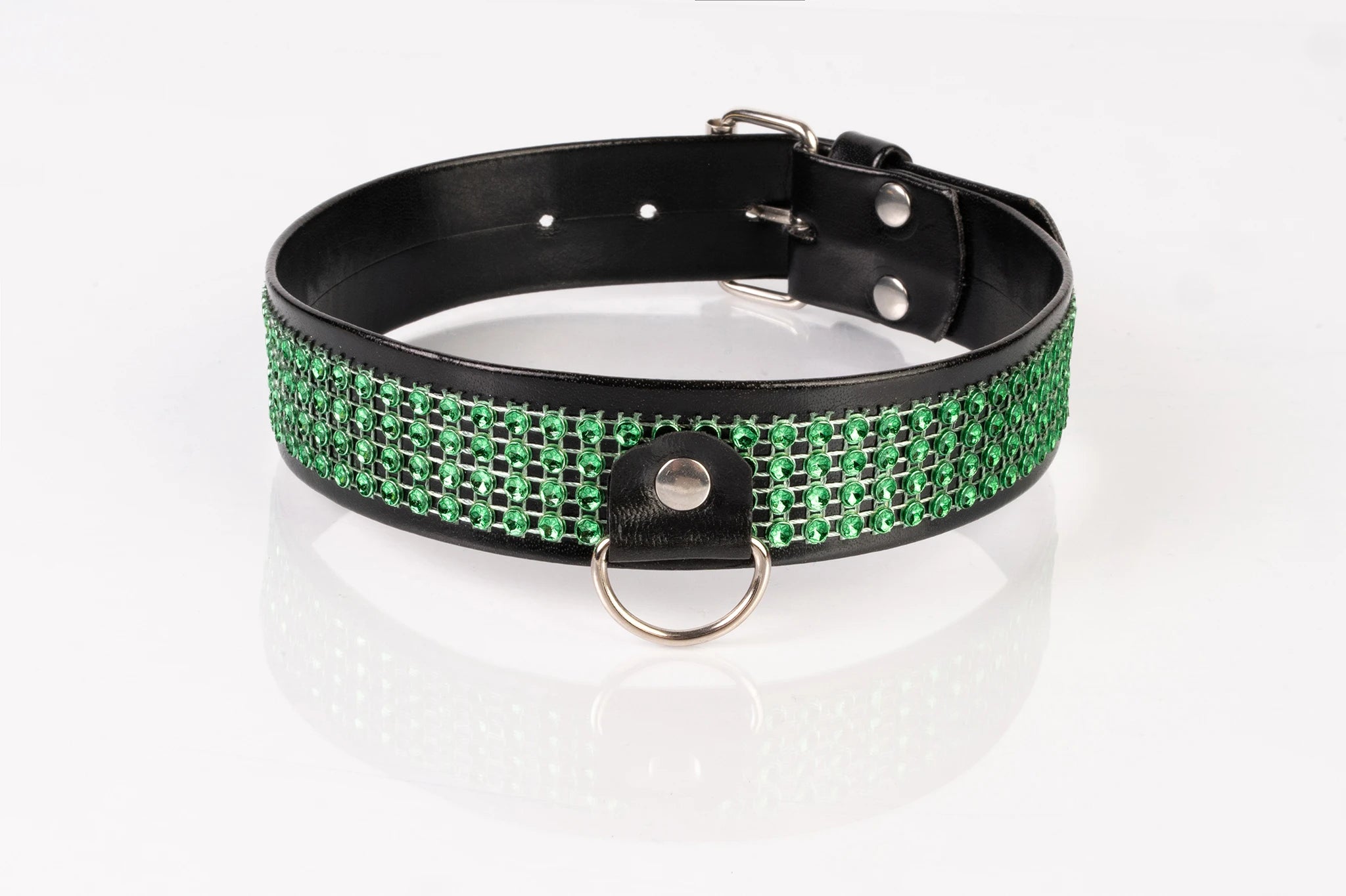 Halsband met diamantjes breed - Kinkster
