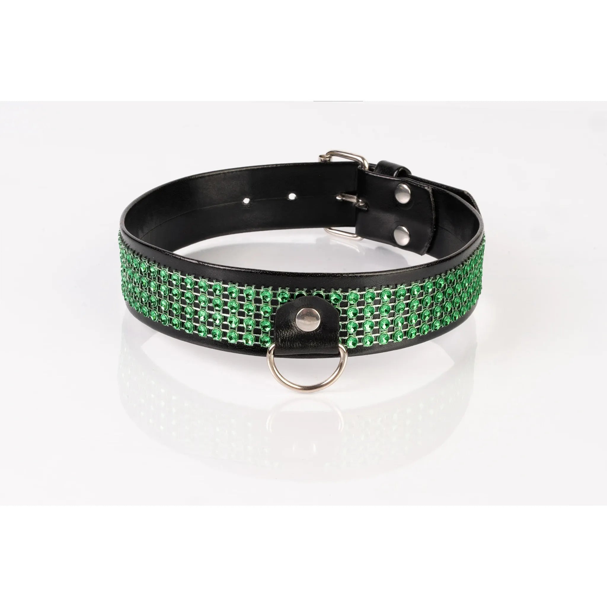 Halsband met diamantjes breed - Kinkster