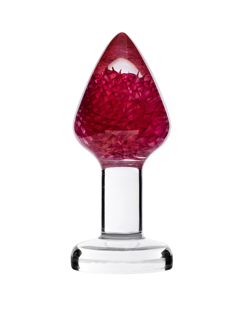Transparante buttplug met echte bloem - LOVISS