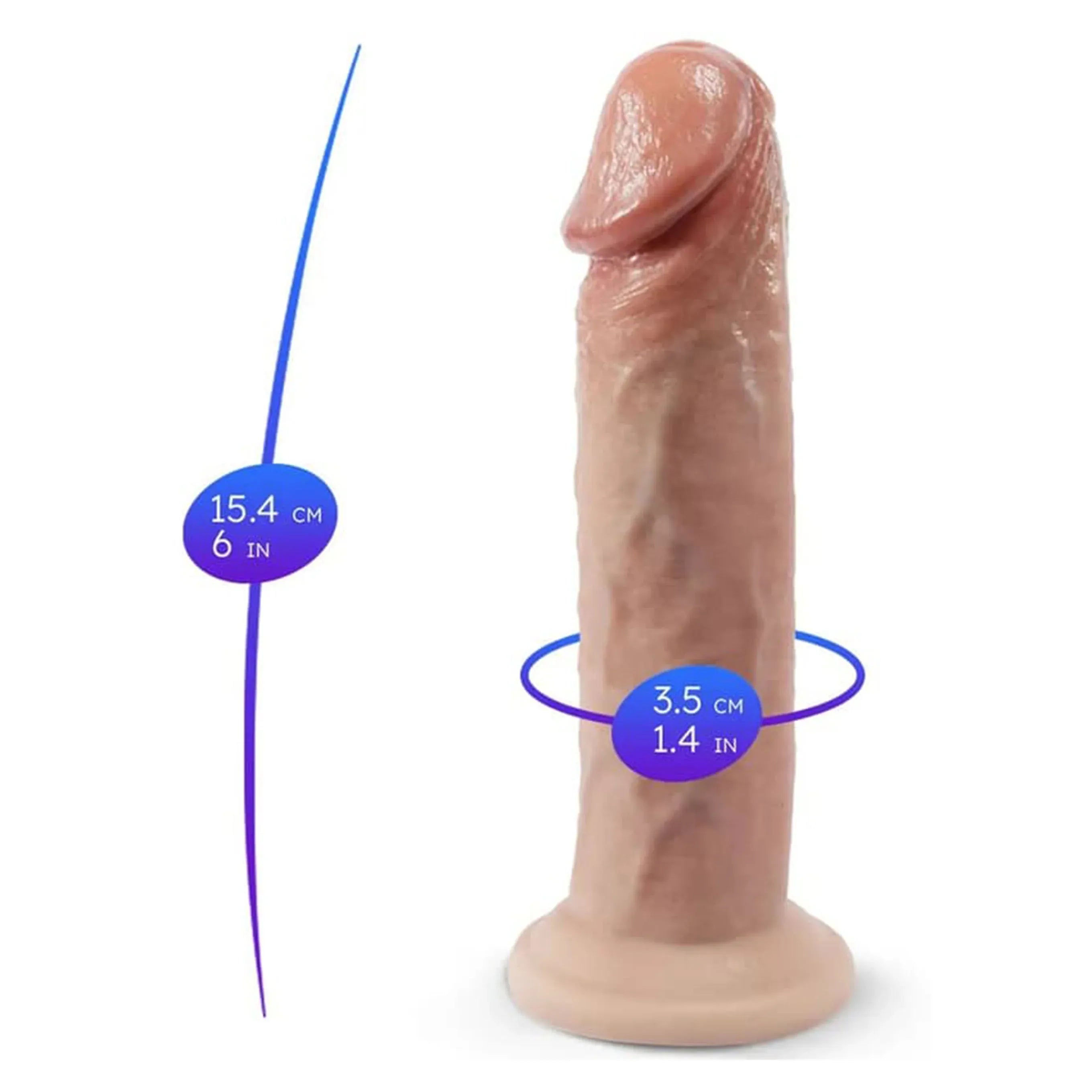 Premium real skin dildo - 15,5cm