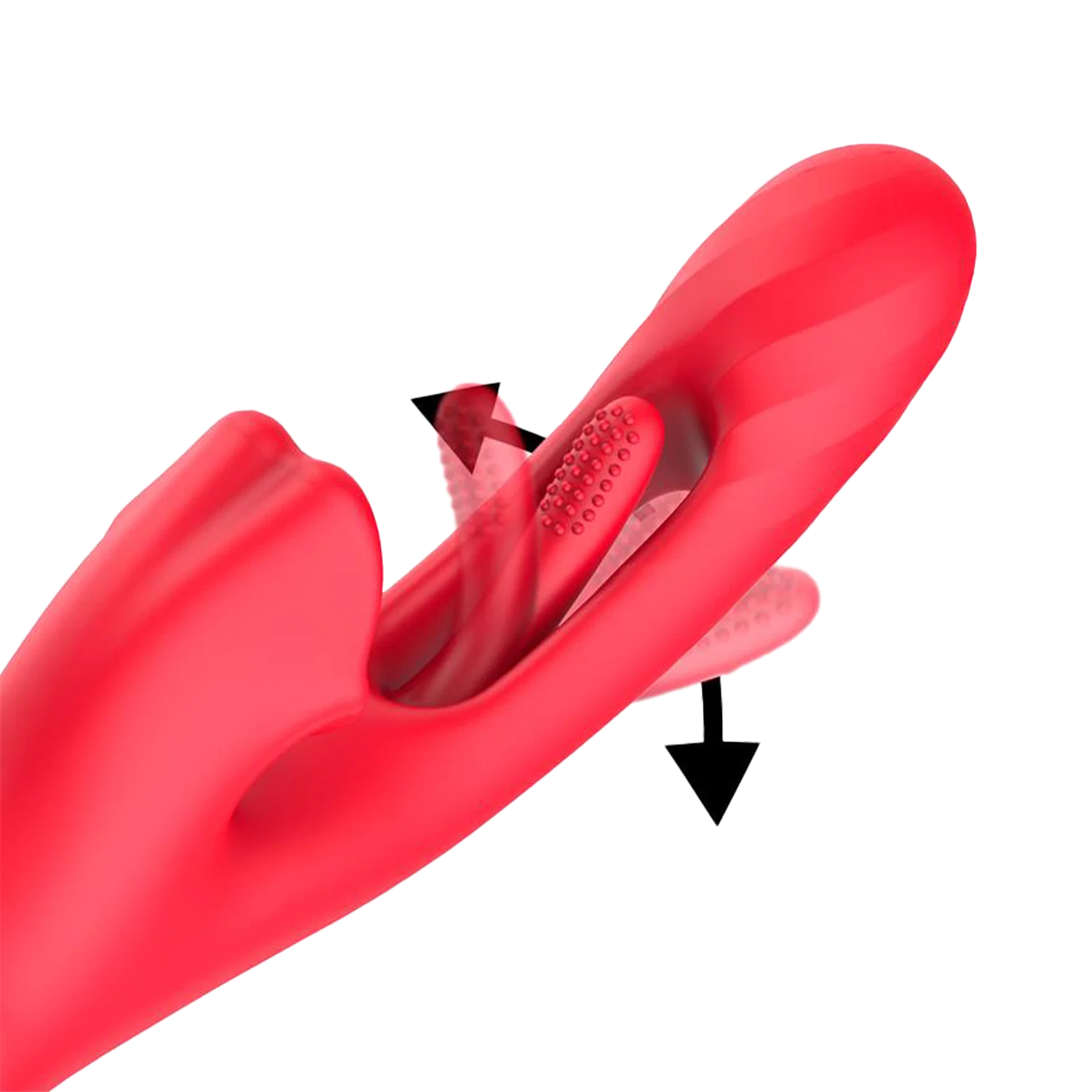 Vibrator met tikkende G-spot stimulatie en likkende tong clitoris stimulatie