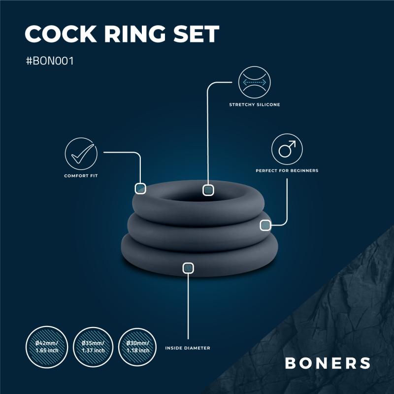Boners cockringset rond 3 stuks
