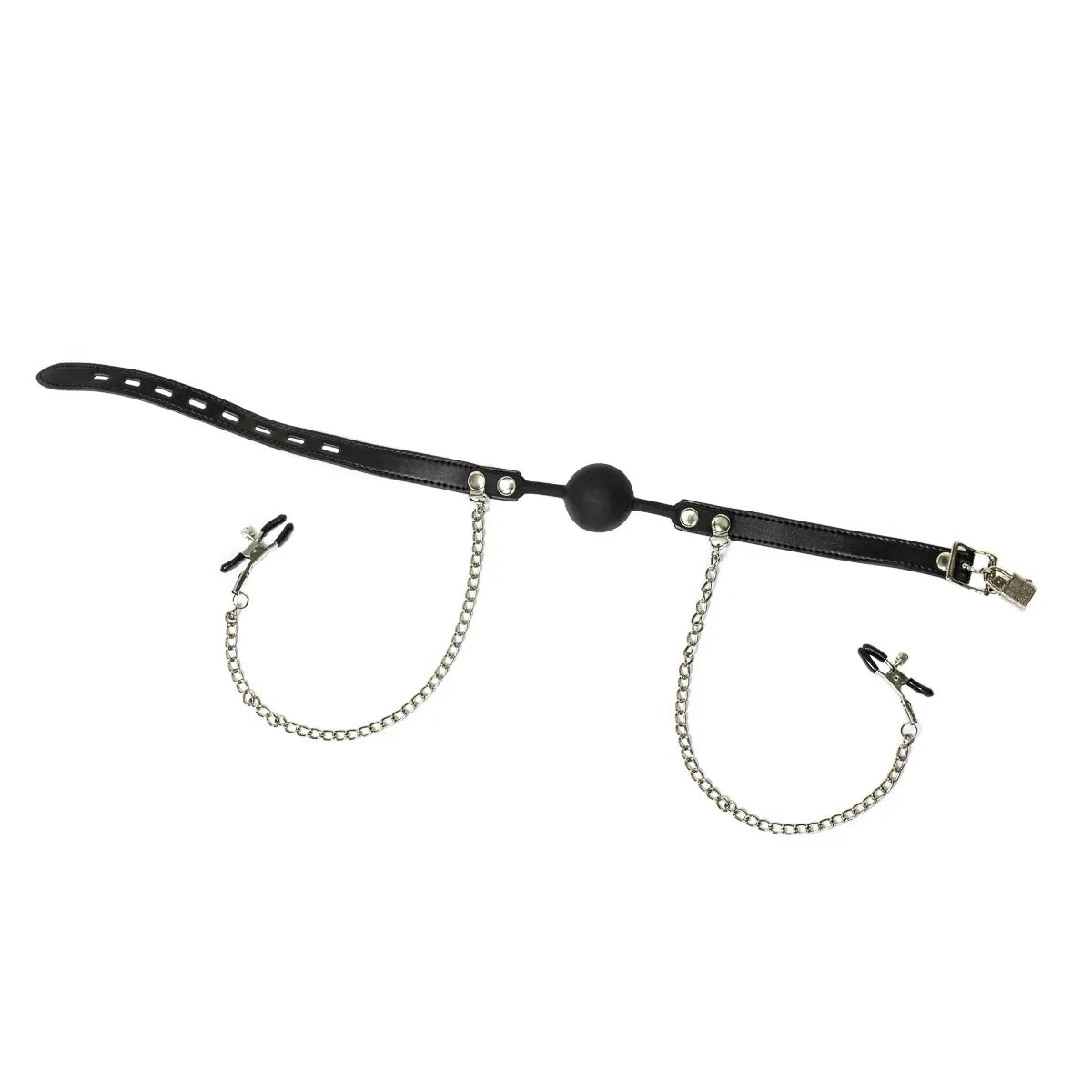 Ball gag met tepelklemmen - Party hard hentai