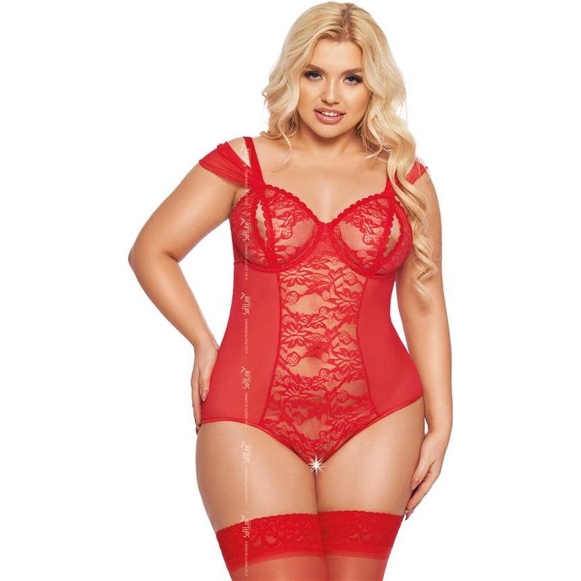 Rode kanten body Dora - XXXL
