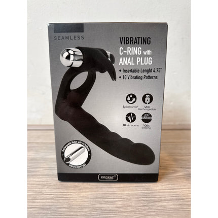 Seamless vibrerende cockring met anaal dildo