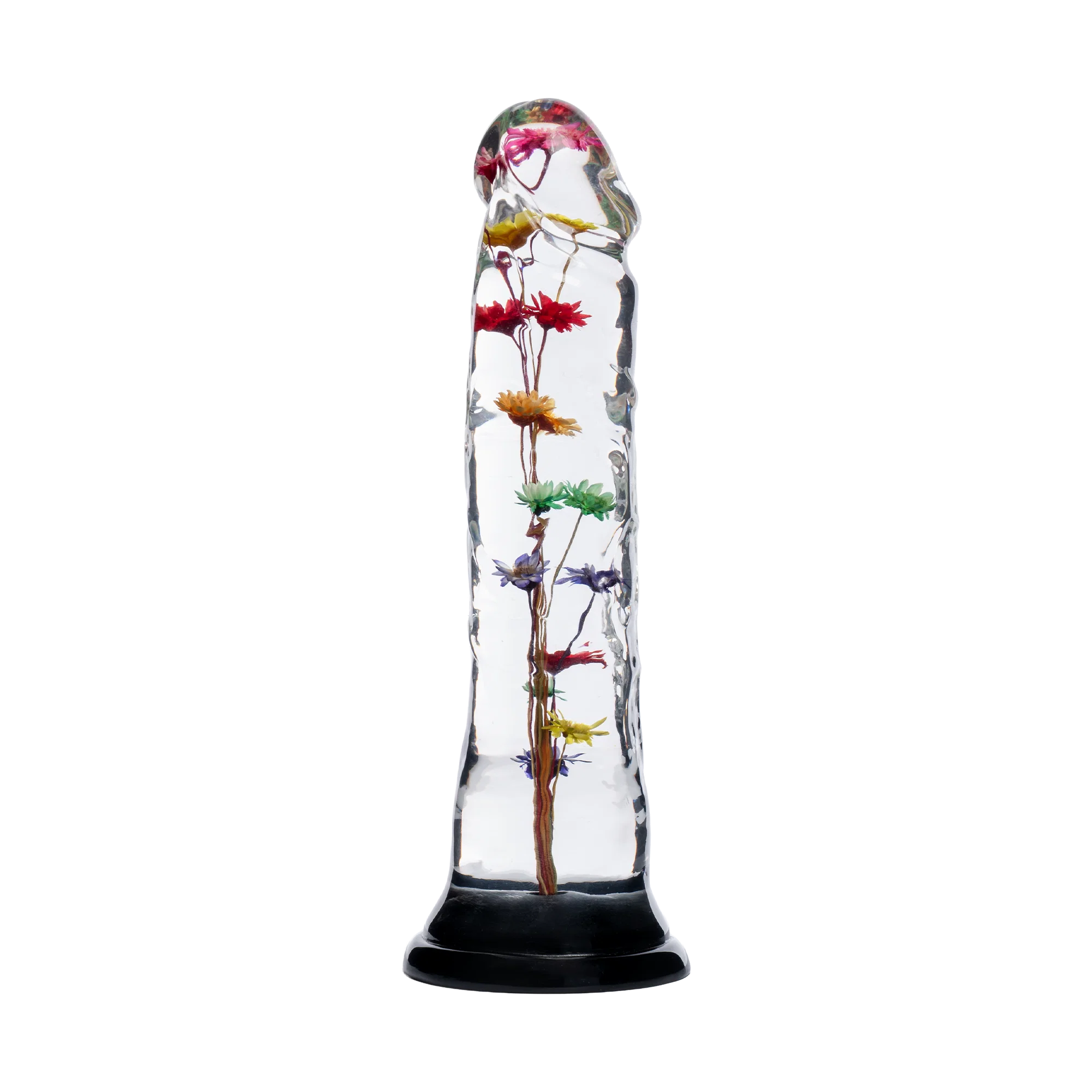 Transparante dildo met echte bloemen textuur - LOVISS