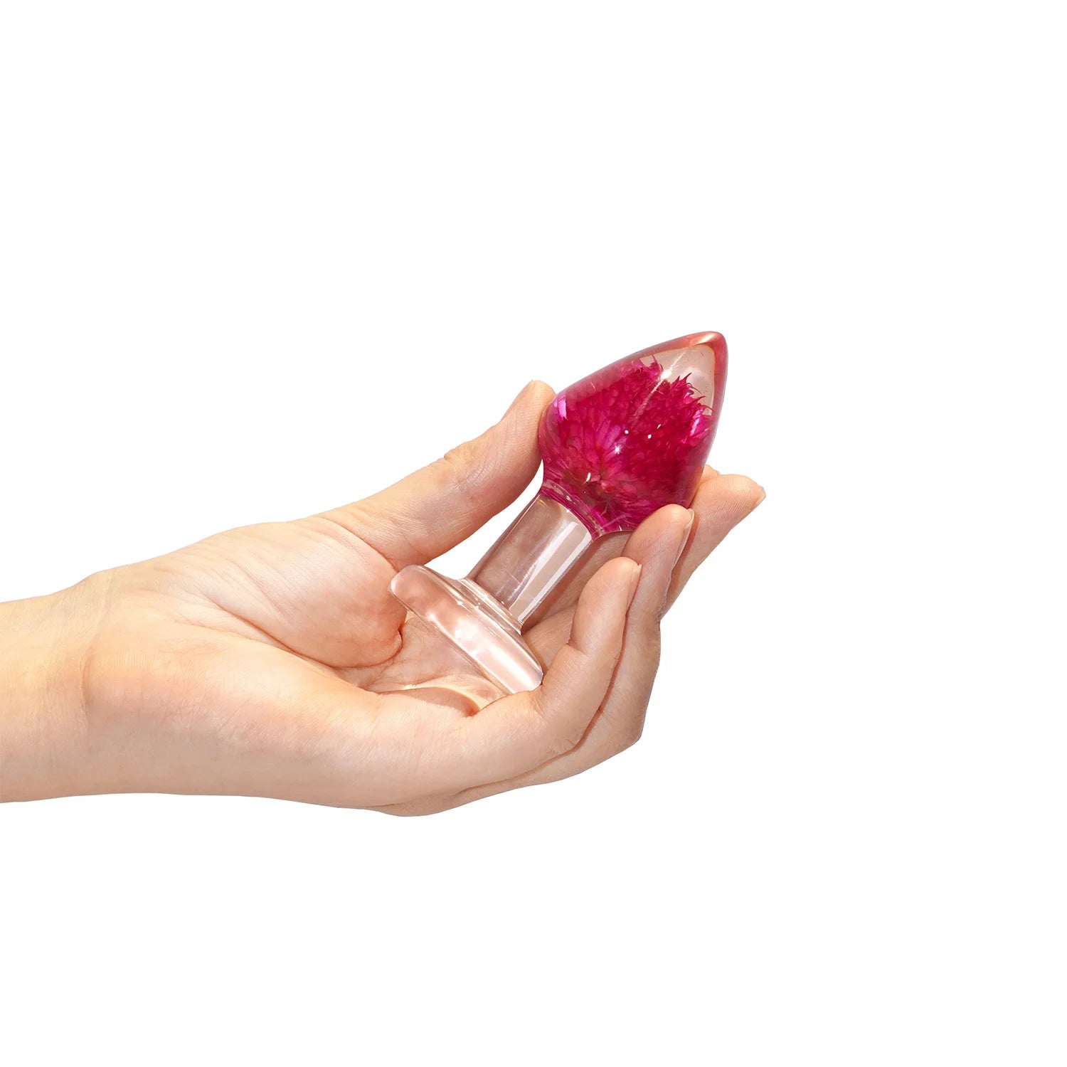 Transparante buttplug met echte bloem - LOVISS