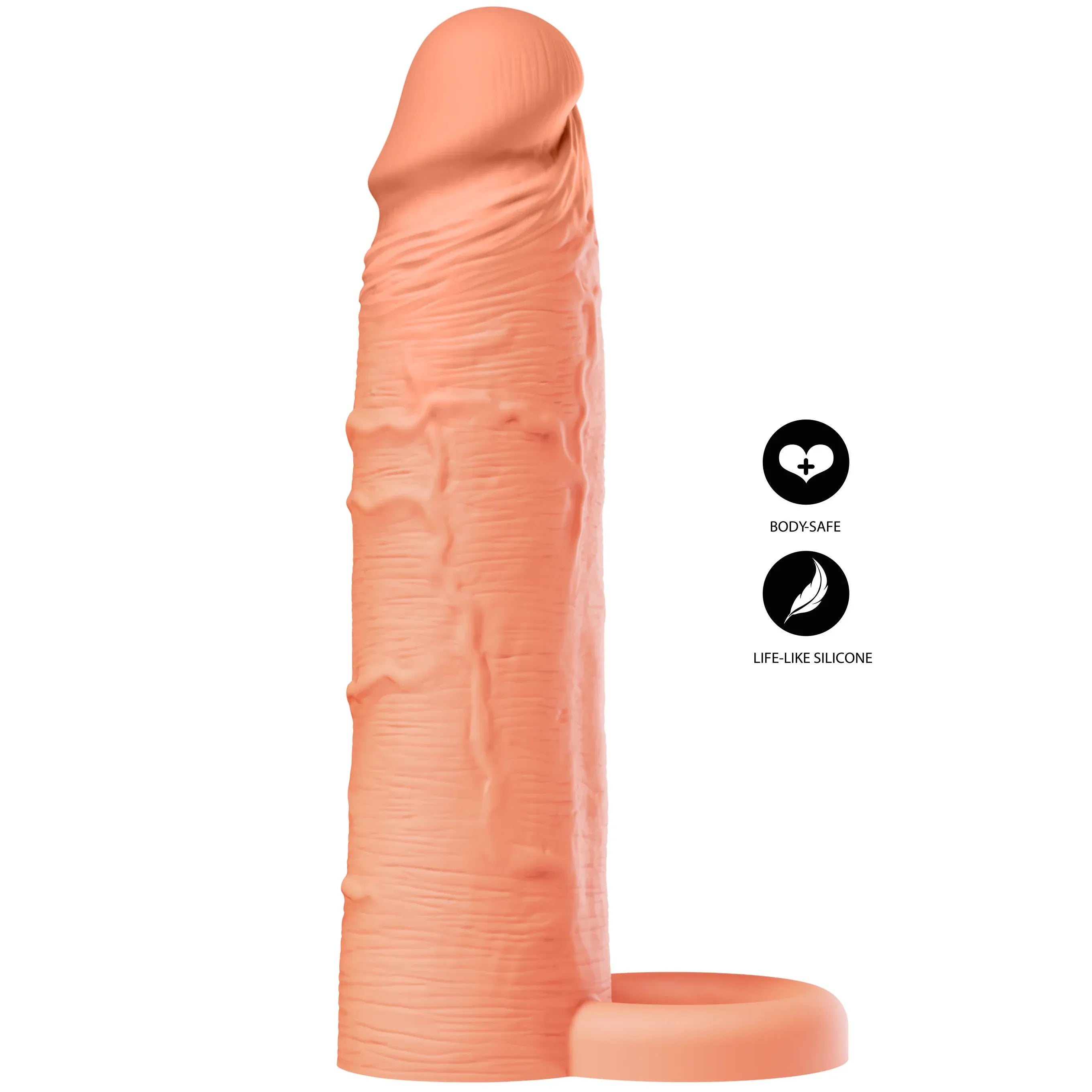 Penis sleeve met ring vloeibaar siliconen - Inferno