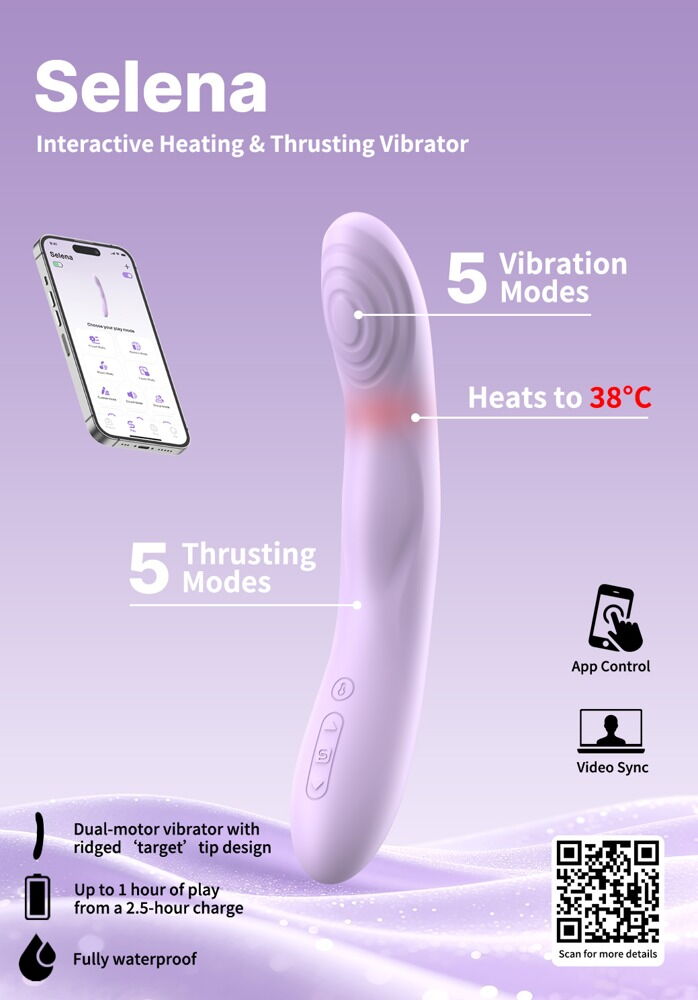 G-spot vibrator stotend en verwarmend Selena - SVAKOM