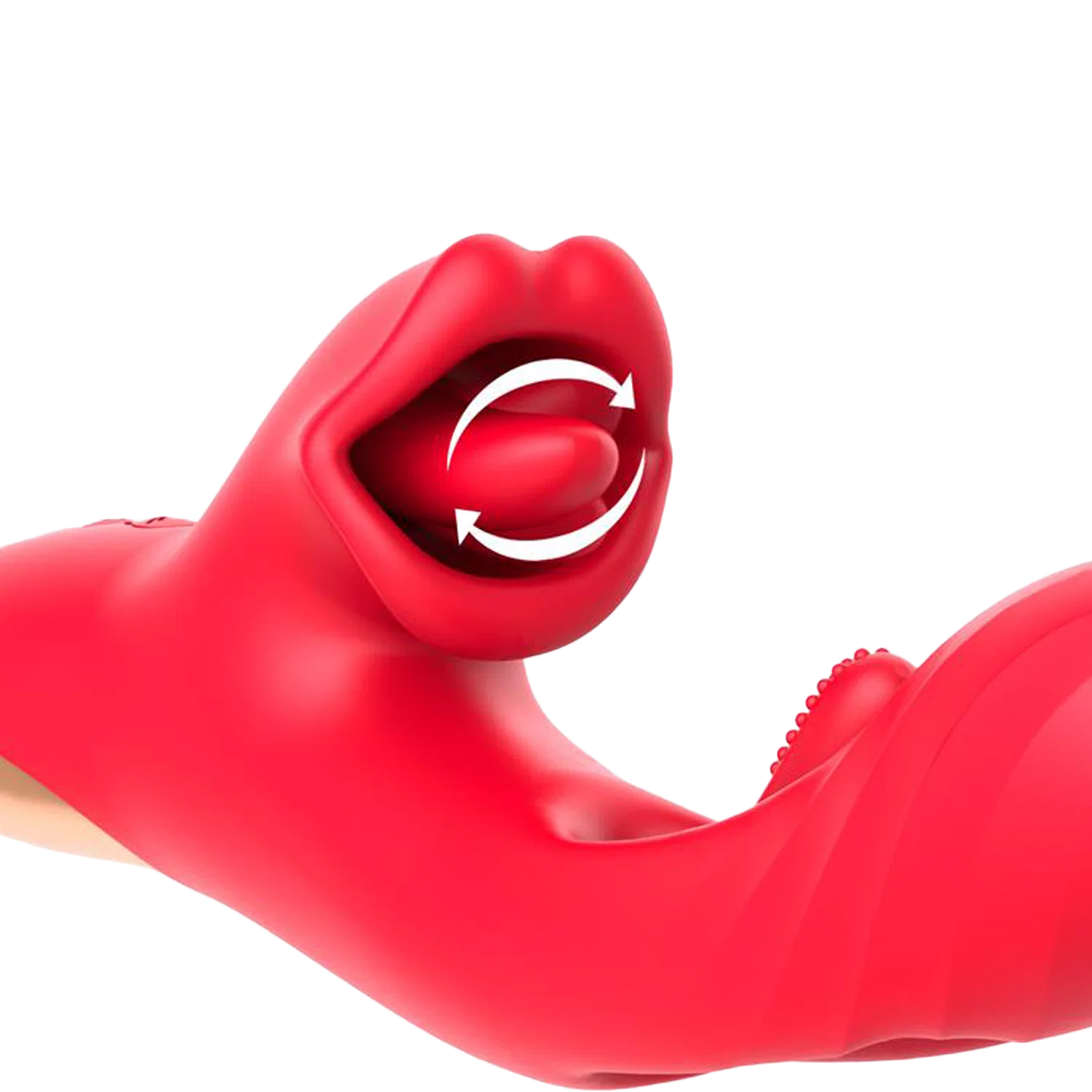 Vibrator met tikkende G-spot stimulatie en likkende tong clitoris stimulatie
